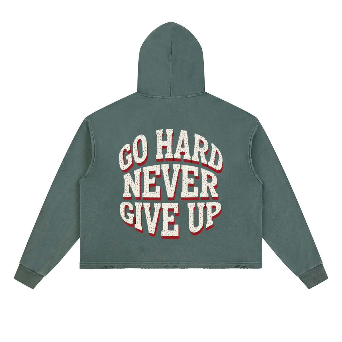 Vintage Washed Frayed-Hem Hoodie