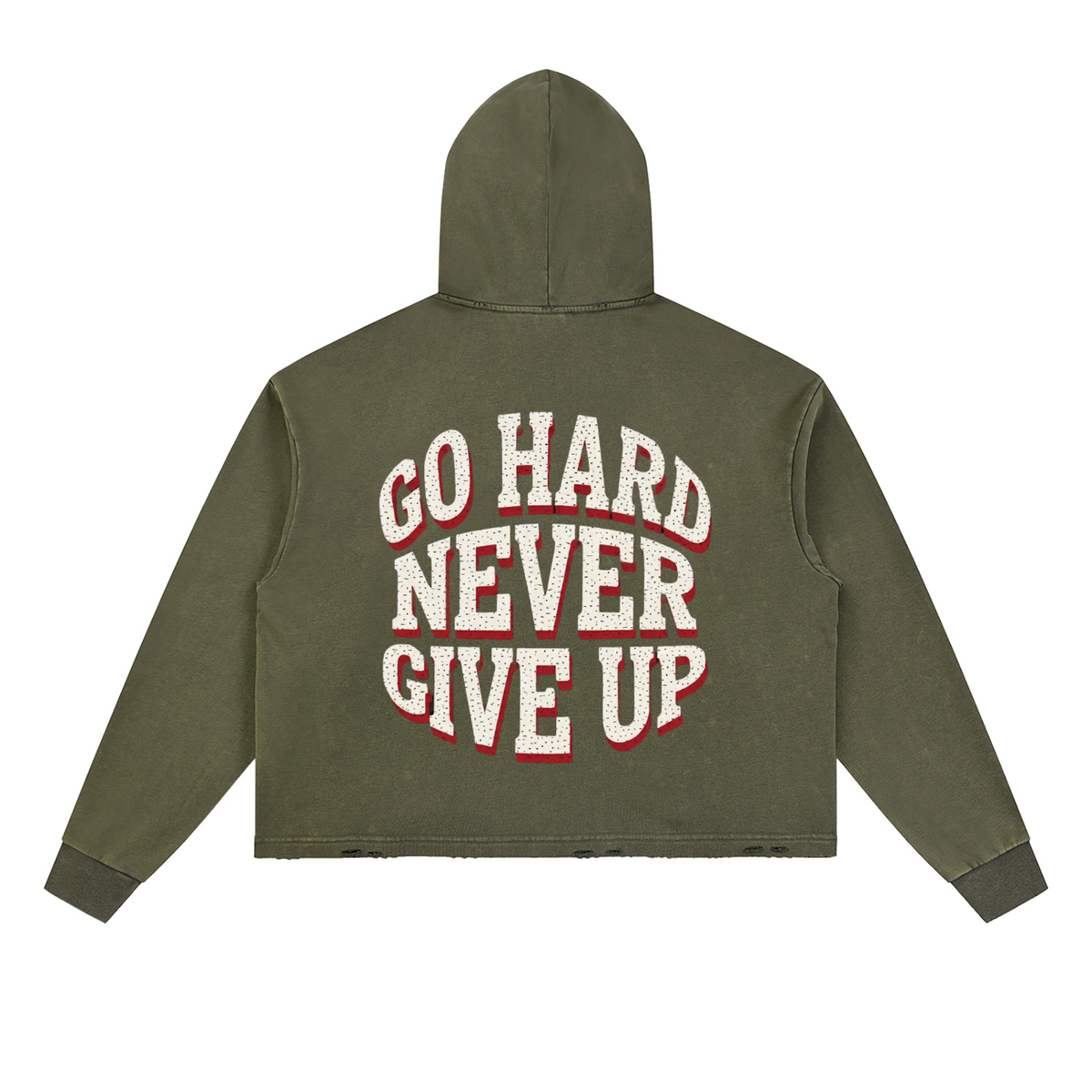 Vintage Washed Frayed-Hem Hoodie