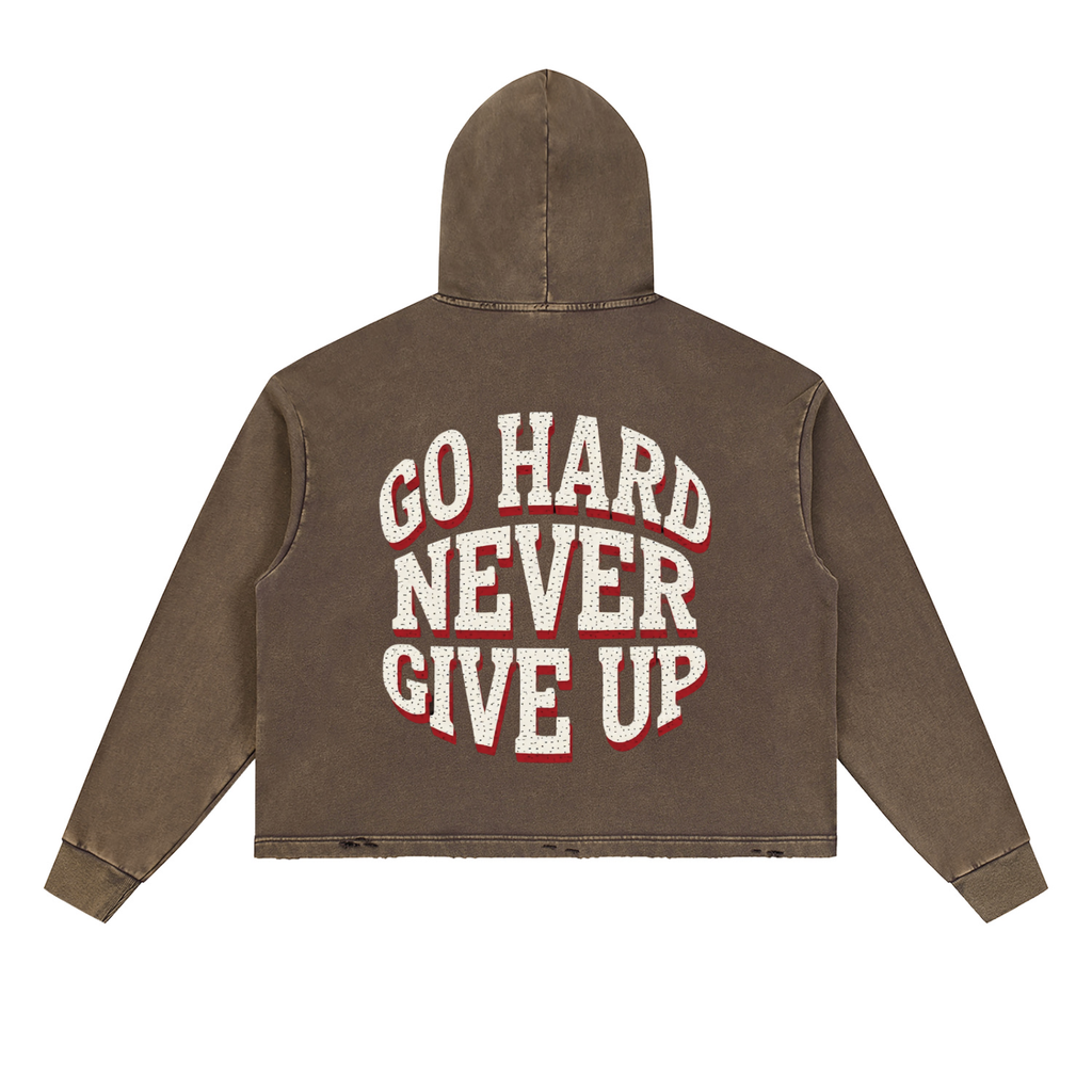 Vintage Washed Frayed-Hem Hoodie